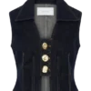 Chaleco Denim Shona con botones decorativos – Azul índigo lavado Chaleco Denim Shona con botones decorativos – Azul índigo lavado