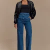 Chaqueta bomber de imitación de cuero Codi – Negro
