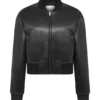 Chaqueta bomber de imitación de cuero Codi – Negro