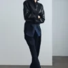 Chaqueta bomber de imitación de cuero Codi – Negro