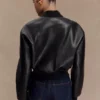 Chaqueta bomber de imitación de cuero Codi – Negro