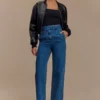 Chaqueta bomber de imitación de cuero Codi – Negro