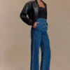 Chaqueta bomber de imitación de cuero Codi – Negro