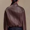 Chaqueta bomber de imitación de cuero Curtis – Chocolate oscuro Chaqueta bomber de imitación de cuero Curtis – Chocolate oscuro
