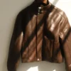 Chaqueta bomber de imitación de cuero Curtis – Chocolate oscuro Chaqueta bomber de imitación de cuero Curtis – Chocolate oscuro