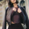 Chaqueta bomber de imitación de piel Codi – Merlot Chaqueta bomber de imitación de piel Codi – Merlot