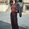Chaqueta bomber de imitación de piel Codi – Merlot Chaqueta bomber de imitación de piel Codi – Merlot