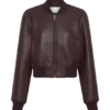 Chaqueta bomber de imitación de piel Codi – Merlot Chaqueta bomber de imitación de piel Codi – Merlot