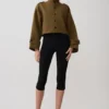 Chaqueta bomber Rue con cuello de embudo – Caqui Chaqueta bomber Rue con cuello de embudo – Caqui