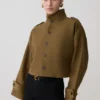 Chaqueta bomber Rue con cuello de embudo – Caqui Chaqueta bomber Rue con cuello de embudo – Caqui