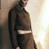 Chaqueta con cuello de ante sintético Hayes – Chocolate Chaqueta con cuello de ante sintético Hayes – Chocolate