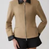 Chaqueta con cuello y cremallera Solange – Natural Chaqueta con cuello y cremallera Solange – Natural