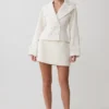 Chaqueta corta con cuello Elara – Marfil
