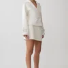 Chaqueta corta con cuello Elara – Marfil