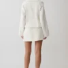 Chaqueta corta con cuello Elara – Marfil