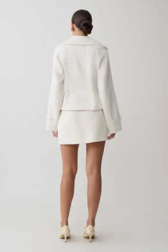 Falda de traje Elara – Marfil
