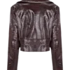 Chaqueta corta de piel sintética Archie Croc – Burdeos Chaqueta corta de piel sintética Archie Croc – Burdeos