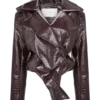 Chaqueta corta de piel sintética Archie Croc – Burdeos Chaqueta corta de piel sintética Archie Croc – Burdeos