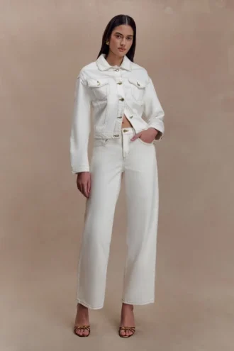 Chaqueta Denim entallada Kirra – Blanca