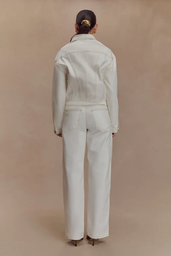 Chaqueta Denim entallada Kirra – Blanca Chaqueta Denim entallada Kirra – Blanca
