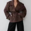 Chaqueta trench corta Alden – Chocolate Chaqueta trench corta Alden – Chocolate