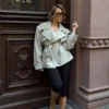 Chaqueta trench corta Alden – Pebble