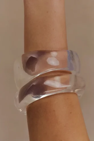 Conjunto de brazaletes de resina Marah – Transparente