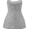 Corsé con peplum y adornos de abalorios cosidos a mano Zuri – Plata Corsé con peplum y adornos de abalorios cosidos a mano Zuri – Plata