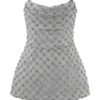 Corsé con peplum y adornos de abalorios cosidos a mano Zuri – Plata Corsé con peplum y adornos de abalorios cosidos a mano Zuri – Plata
