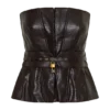 Corsé con varillas de imitación de piel Thalia – Chocolate oscuro Corsé con varillas de imitación de piel Thalia – Chocolate oscuro