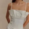 Corsé con volantes de Denim Cecilia – Blanco Corsé con volantes de Denim Cecilia – Blanco