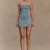 Corsé de Denim bordado Alessia – Light Vintage Corsé de Denim bordado Alessia – Light Vintage