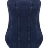 Corsé de Denim con diamantes sin tirantes Monte – Azul medianoche Corsé de Denim con diamantes sin tirantes Monte – Azul medianoche