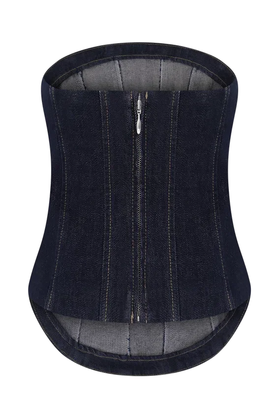 Corsé de Denim sin tirantes Monte – Azul índigo lavado Corsé de Denim sin tirantes Monte – Azul índigo lavado