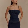 Corsé de volantes de Denim Cecilia – Azul índigo Corsé de volantes de Denim Cecilia – Azul índigo