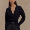 Cárdigan oversize con botones Alexia – Negro
