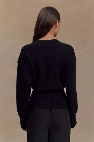Cárdigan oversize con botones Alexia – Negro