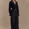 Pantalones anchos de algodón Campbell – Negro Pantalones anchos de algodón Campbell – Negro