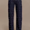 Denim de tiro medio con tachuelas Alima – Azul índigo lavado Denim de tiro medio con tachuelas Alima – Azul índigo lavado