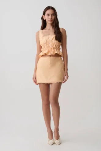 Falda bordada Vivian – Naranja