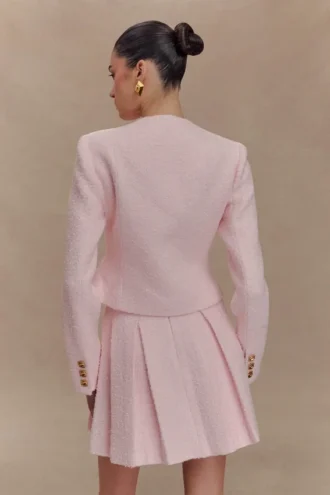 Falda Cleo Bouclé Mini – Rosa empolvado