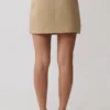Falda con doble cinturón Marielle – Gris topo Falda con doble cinturón Marielle – Gris topo