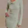 Falda de croché Terrymae – Verde pastel