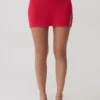 Falda de punto de talle medio Misty – Rojo Falda de punto de talle medio Misty – Rojo