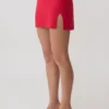Falda de punto de talle medio Misty – Rojo Falda de punto de talle medio Misty – Rojo