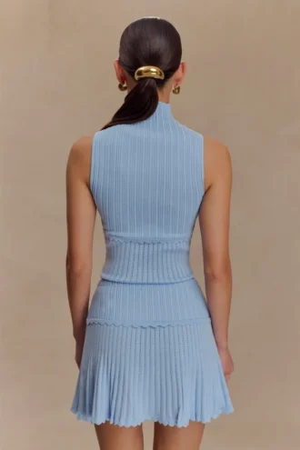 Top de punto Indy Pointelle – Azul aciano
