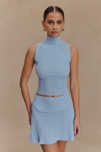 Top de punto Indy Pointelle – Azul aciano