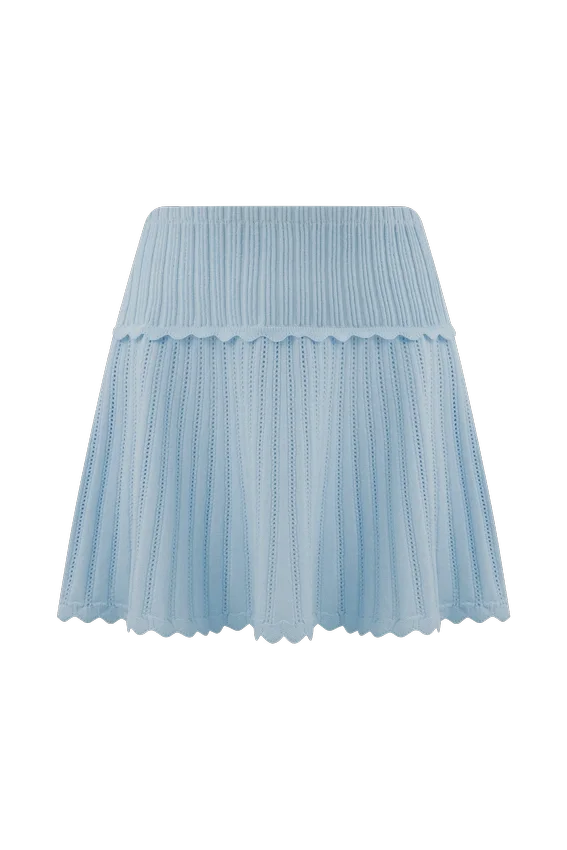 Falda de punto Indy Pointelle – Azul aciano Falda de punto Indy Pointelle – Azul aciano