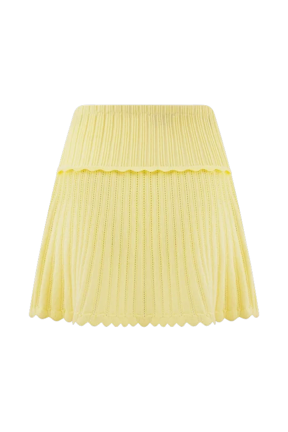 Falda de punto Indy Pointelle – Limón Falda de punto Indy Pointelle – Limón