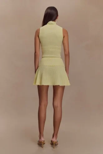 Falda de punto Indy Pointelle – Limón